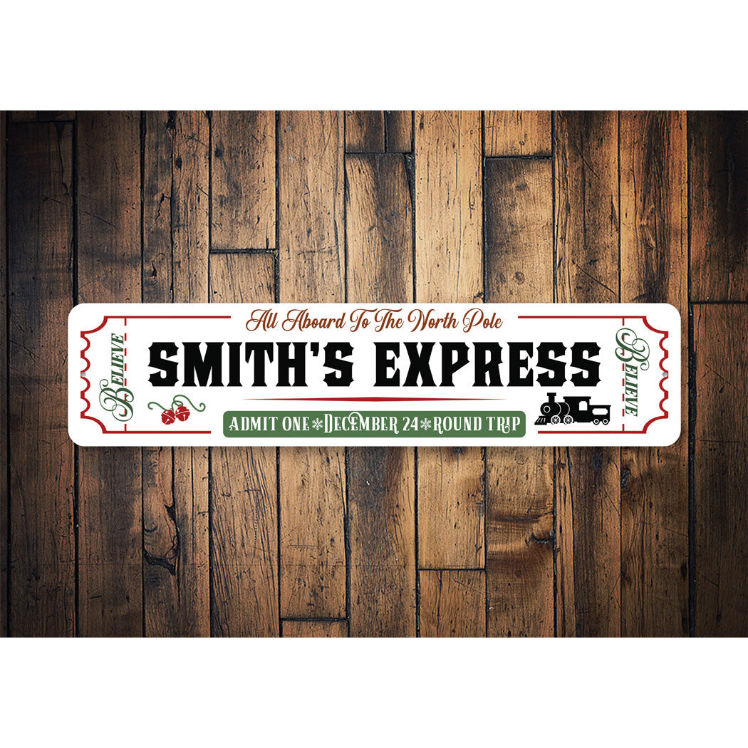 Christmas Train Express Sign