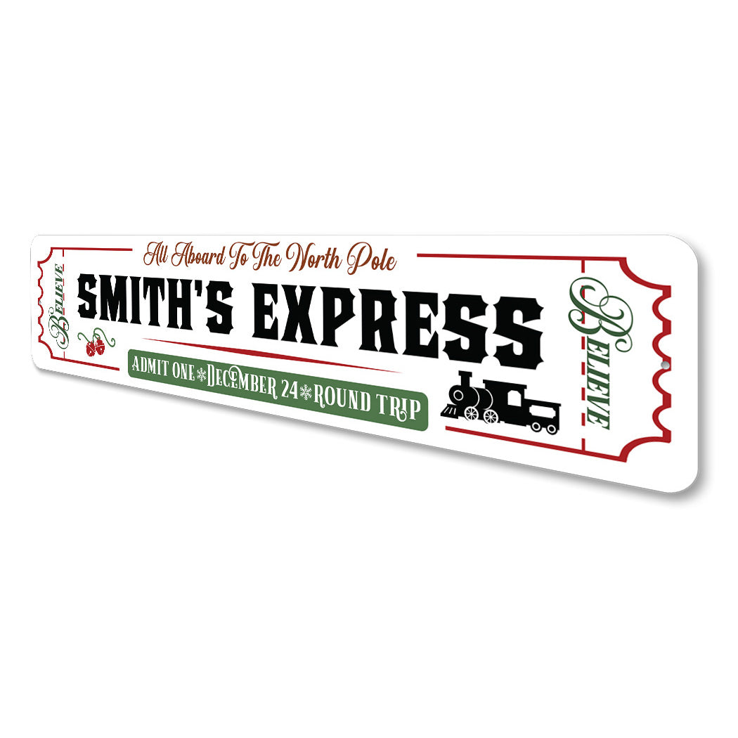 Christmas Train Express Sign