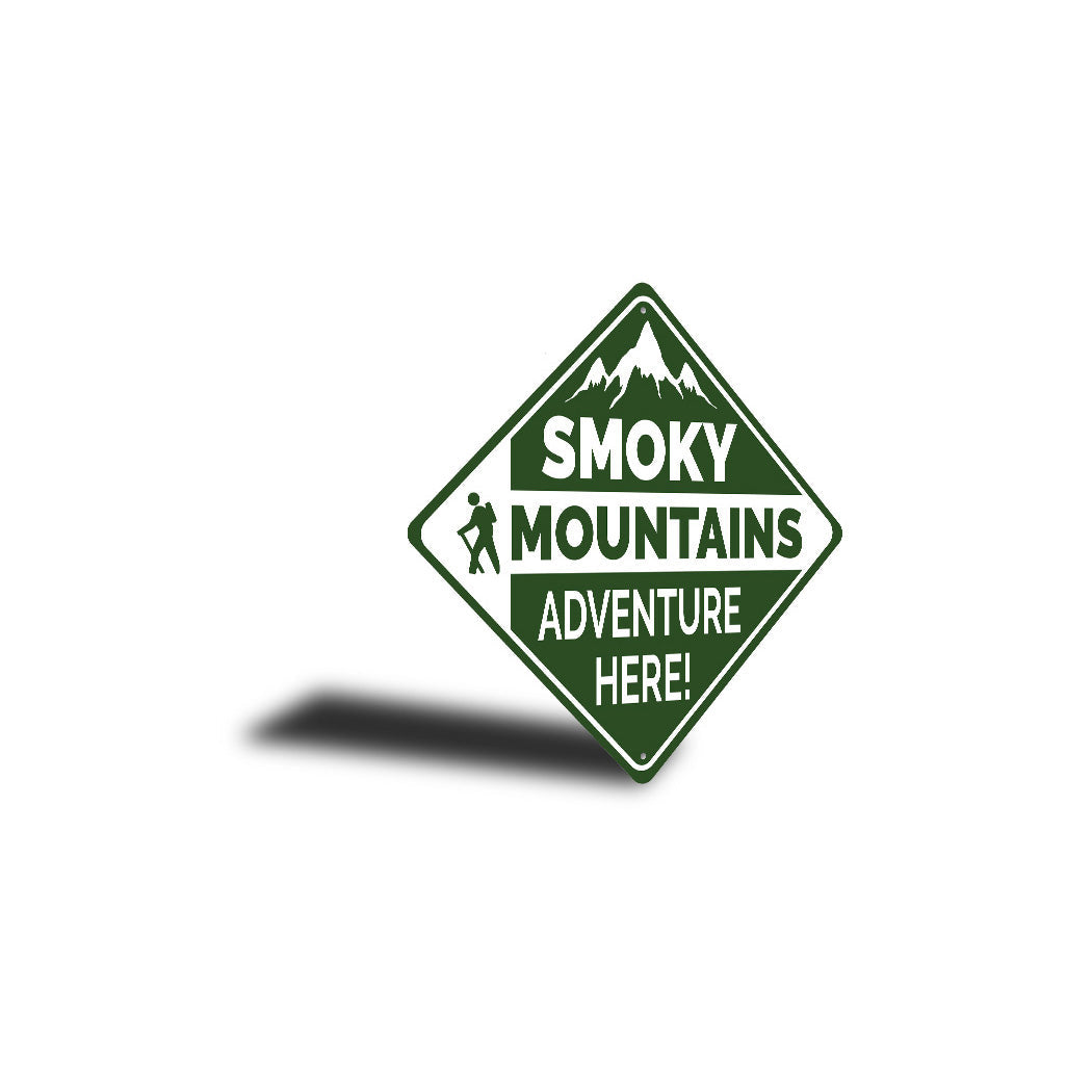 Mountain Hiking Starts Here Diamond Sign