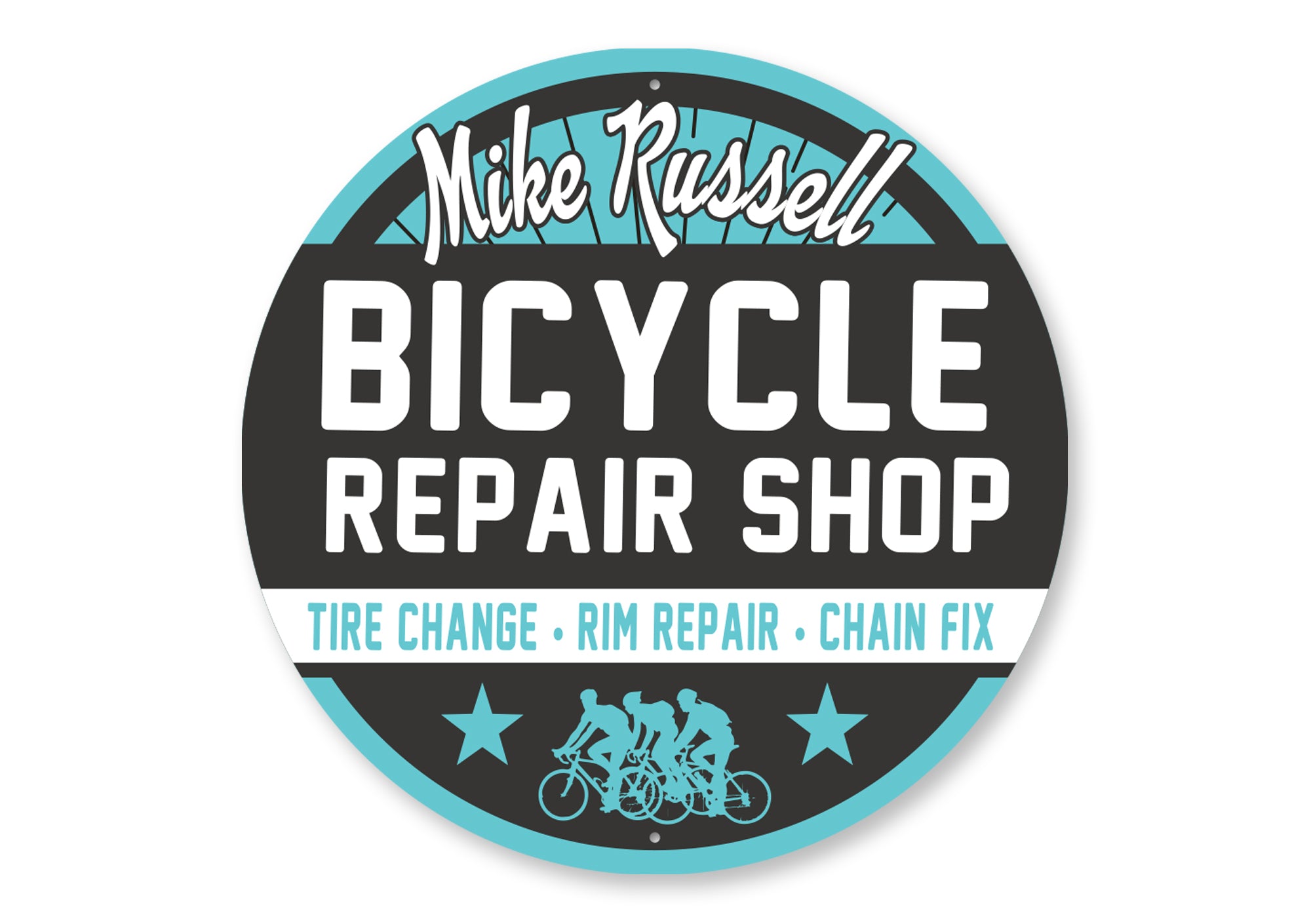 Custom Bike Repair Shop Sign