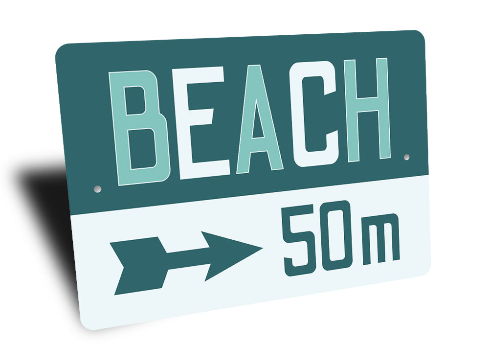 Beach Distance With Arrow Sign