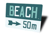 Beach Distance With Arrow Sign