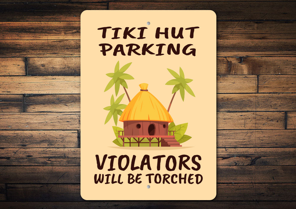 Tiki Hut Bar Parking Sign