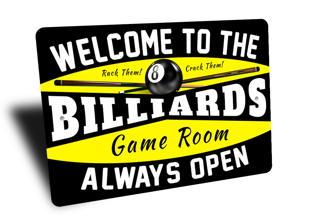 Vintage Retro Billiards Sign