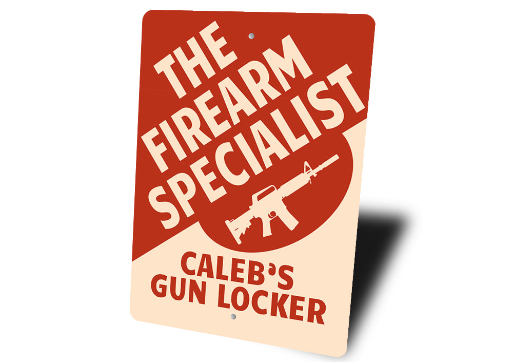 Fire Arm Specialist Locker Room Sign