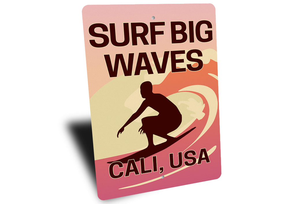 Big Wave Surf Poster Sign
