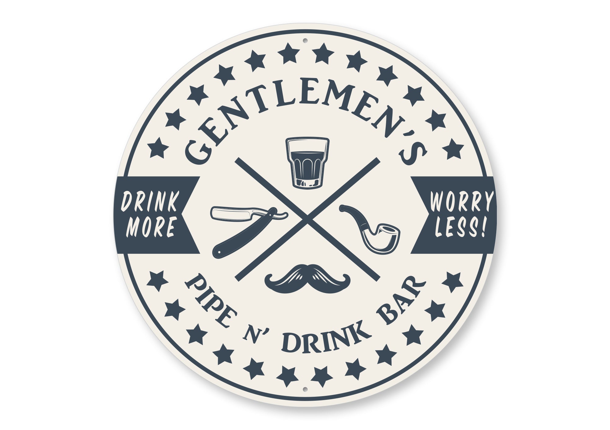 Gentlemens Pipe And Drink Bar Sign