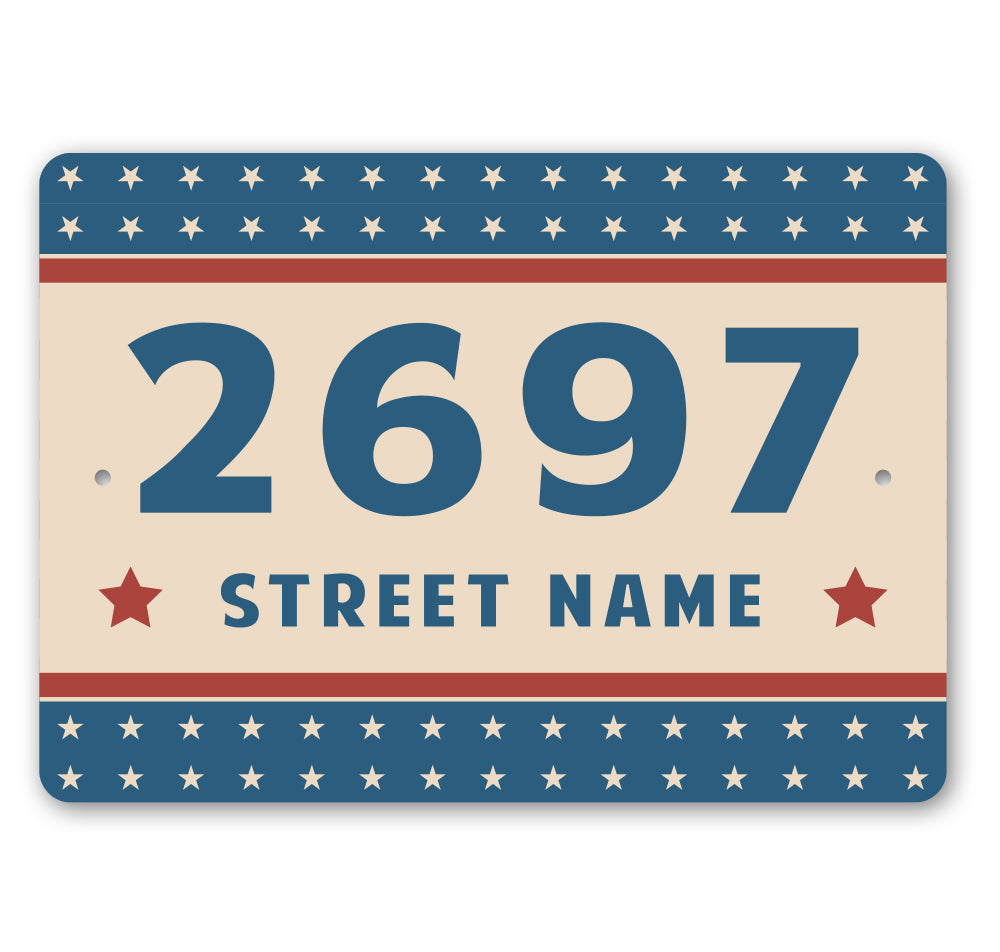 Patriotic House Number Sign