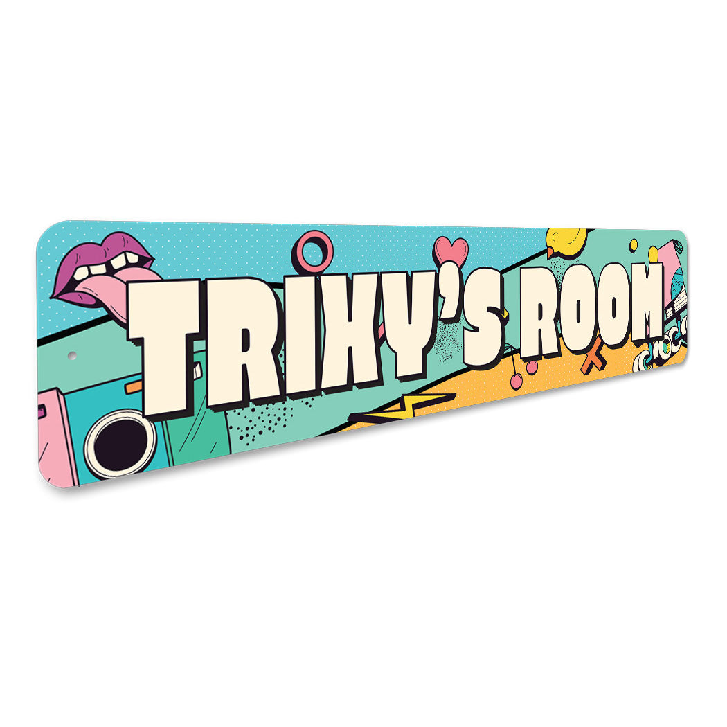 Retro Kid Room Name Sign