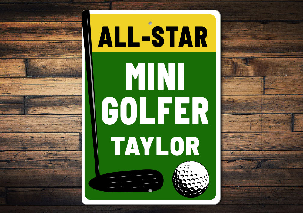 All Star Mini Golfer Sign