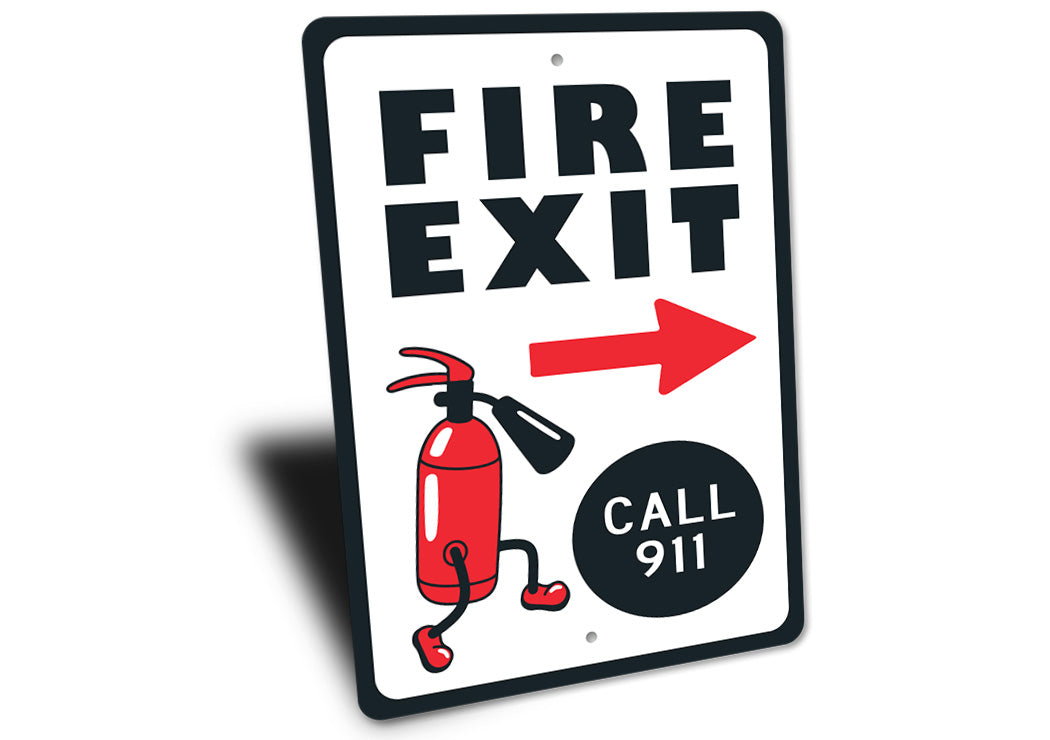 Retro Fire Exit call 911 Sign
