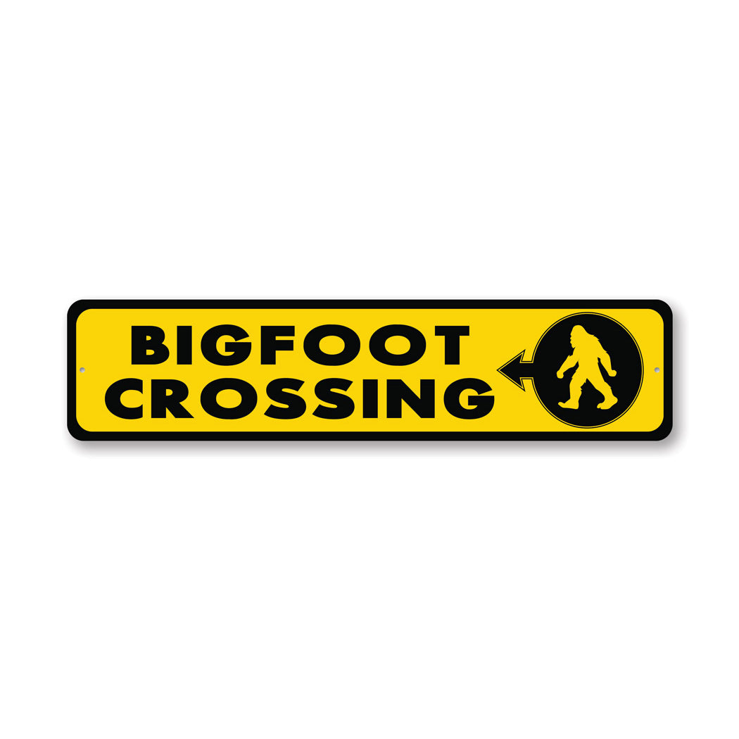 Bigfoot Crossing Direction Sign