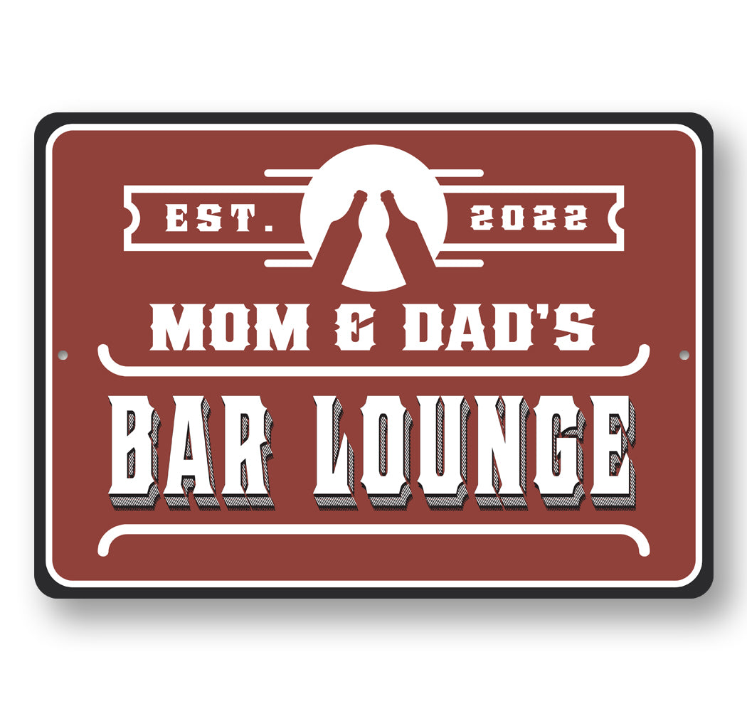 Vintage Dad And Mom Bar Sign