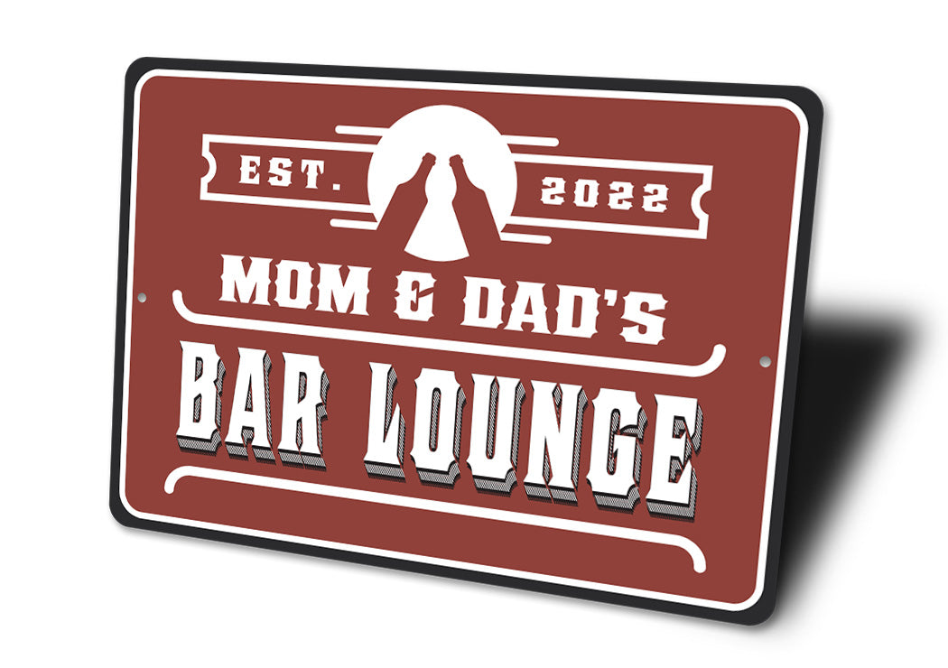 Vintage Dad And Mom Bar Sign