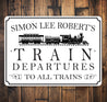 Custom Train Departure Sign