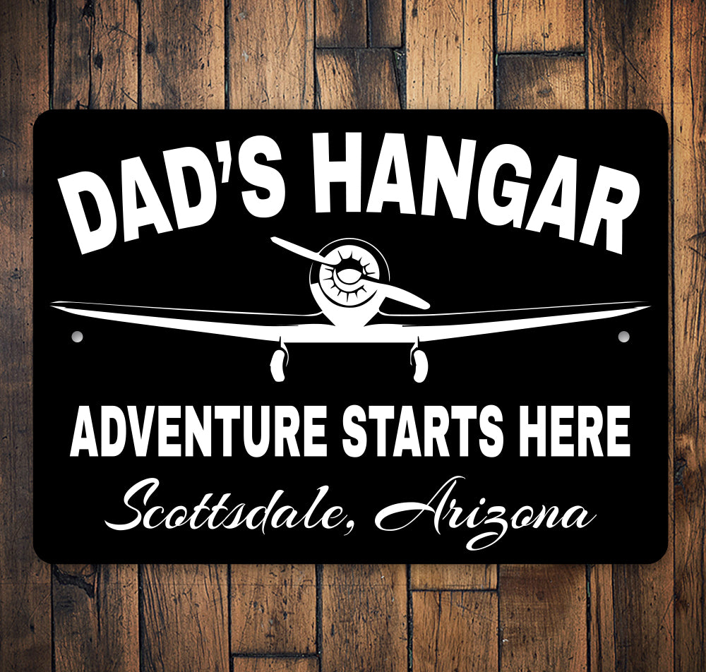 Dads Custom Hangar Location Sign