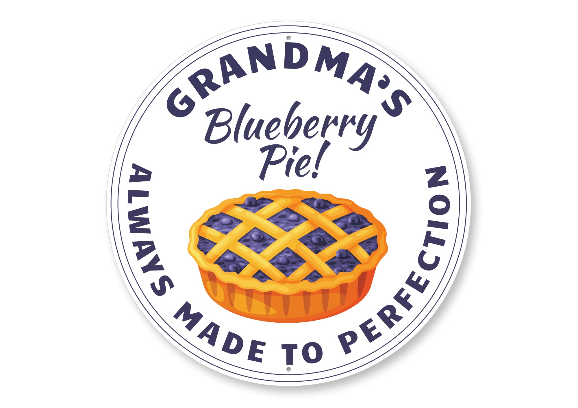 Blueberry Pie Made To Perfection Sign