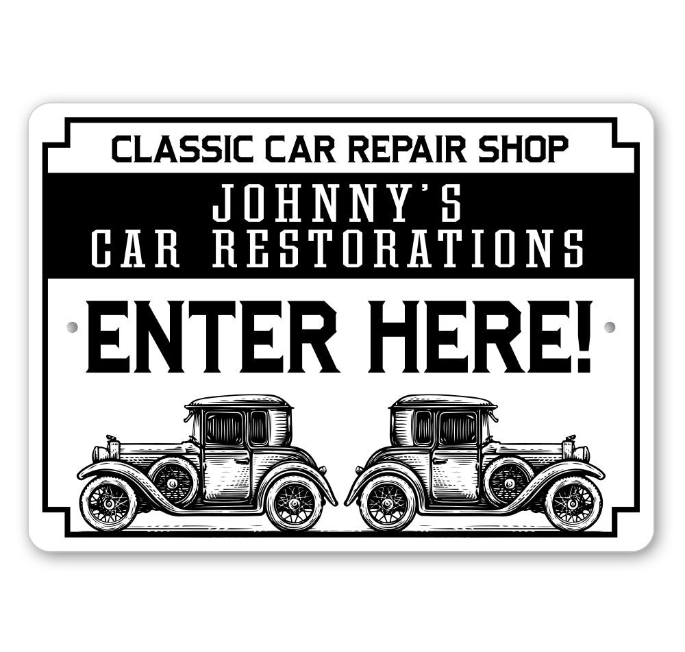 Classic Car Repair Shop Sign