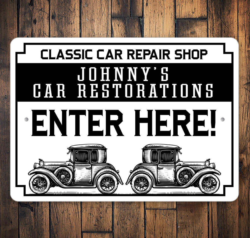 Classic Car Repair Shop Sign