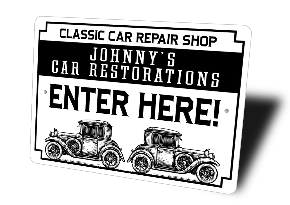 Classic Car Repair Shop Sign