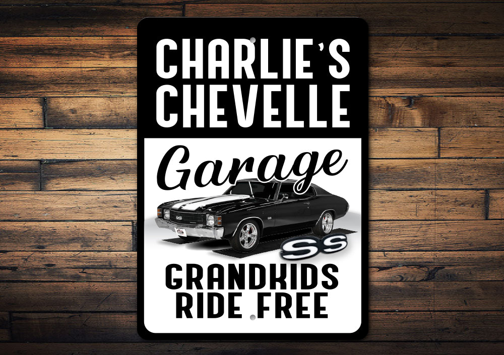 Chevelle Garage Kids Ride Free Sign