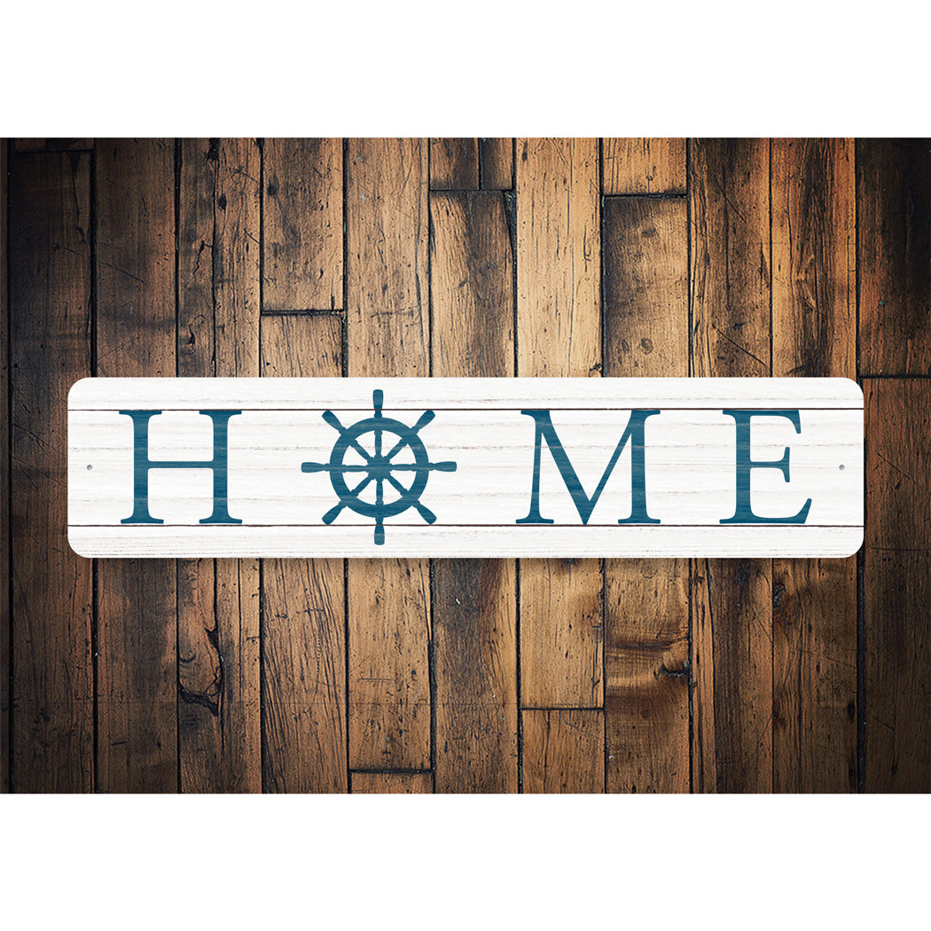 Home Boat Wheel Sign