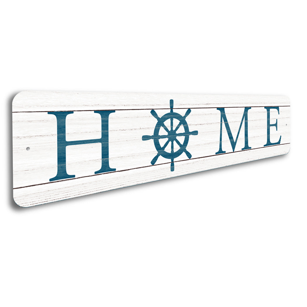 Home Boat Wheel Sign