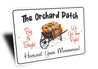 Orchard Patch Harvesting Sign