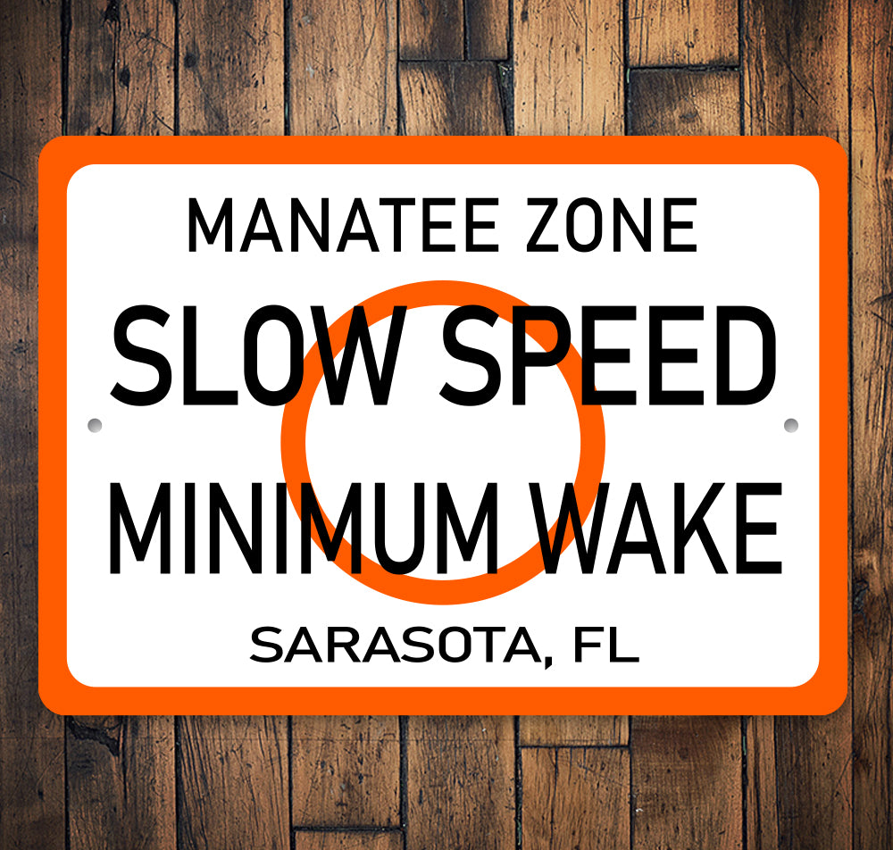 Slow Speed Manatee Name Drop Sign
