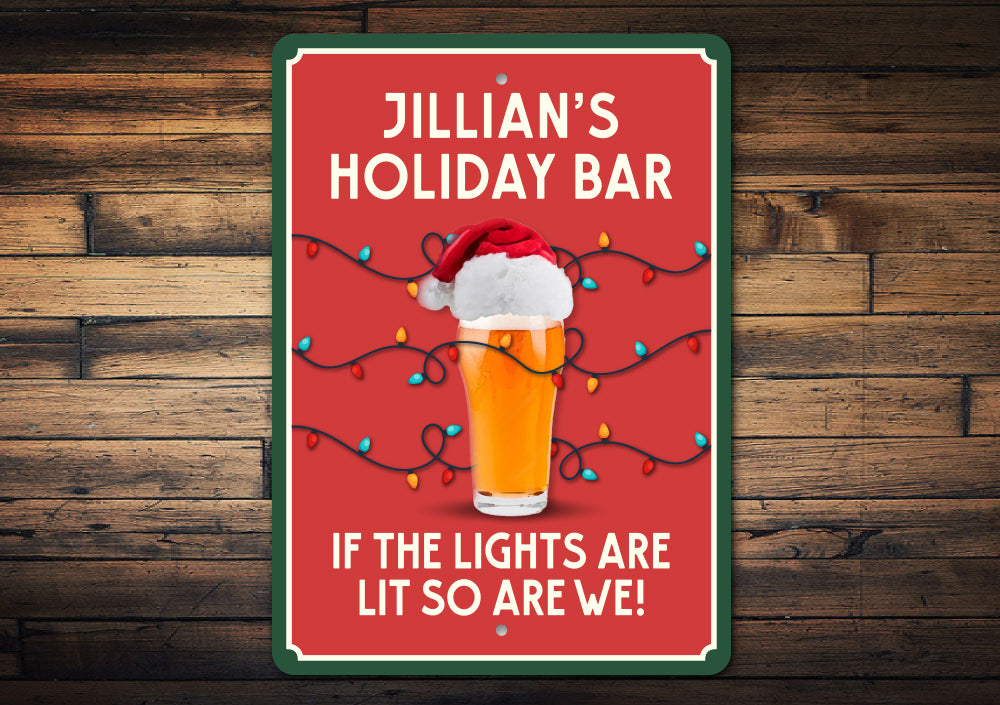 Personalized Christmas Bar Sign