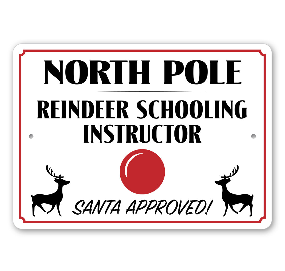 North Pole Reindeer Teacher Sign