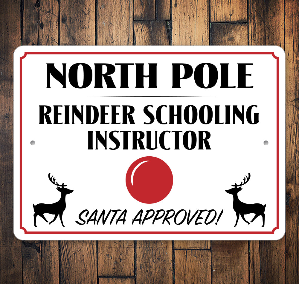 North Pole Reindeer Teacher Sign