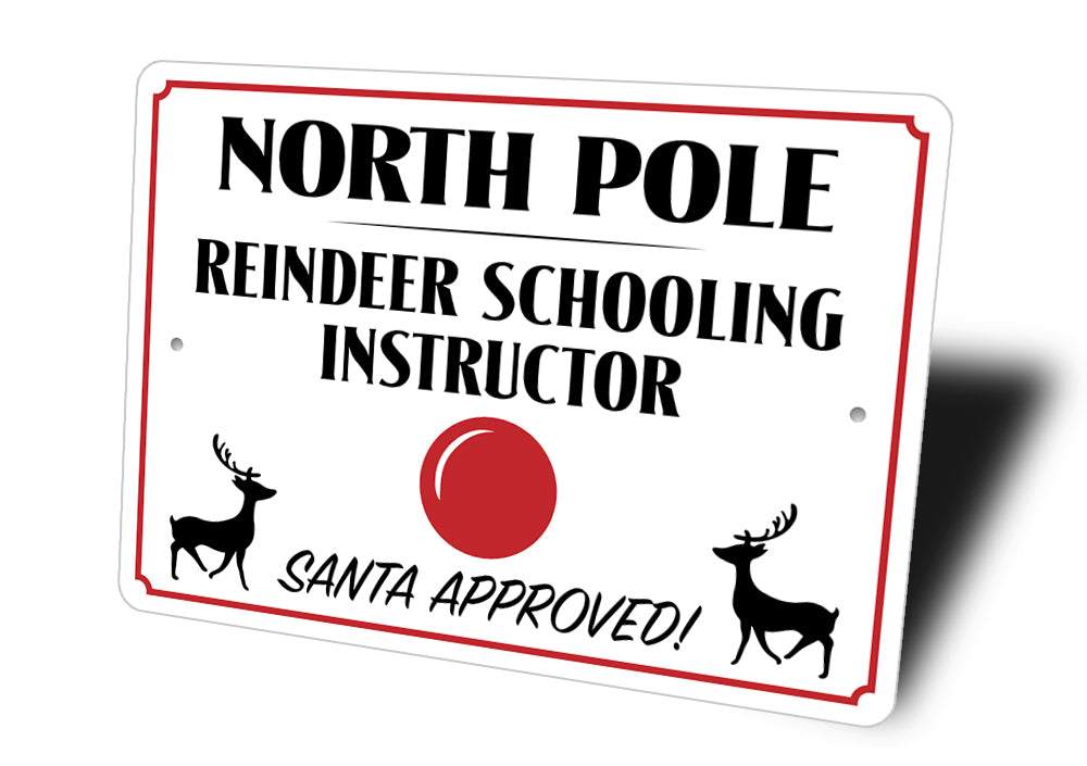 North Pole Reindeer Teacher Sign