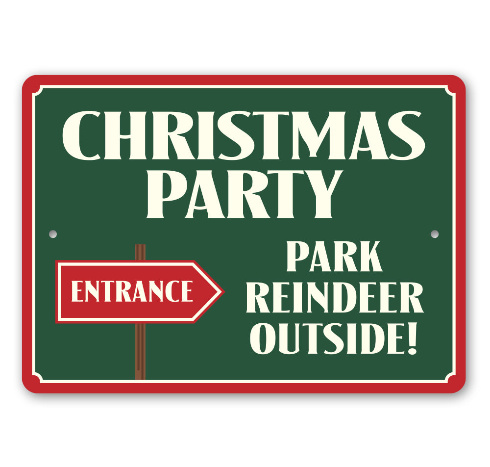 Christmas Party Reindeer Parking Sign