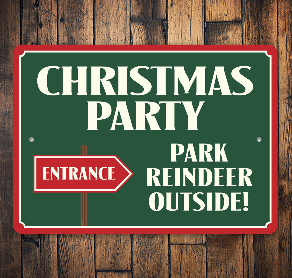 Christmas Party Reindeer Parking Sign