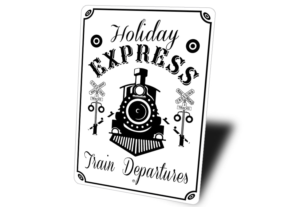 Holiday Train Departures Sign