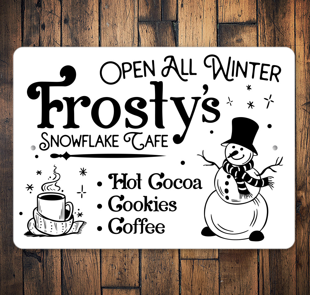 Winter Cafe Open Sign