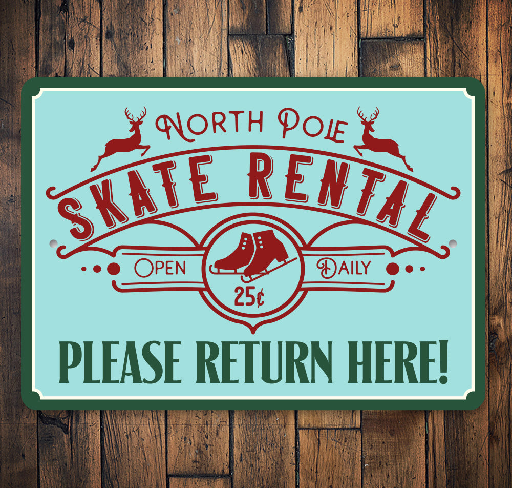 North Pole Skate Rental Sign