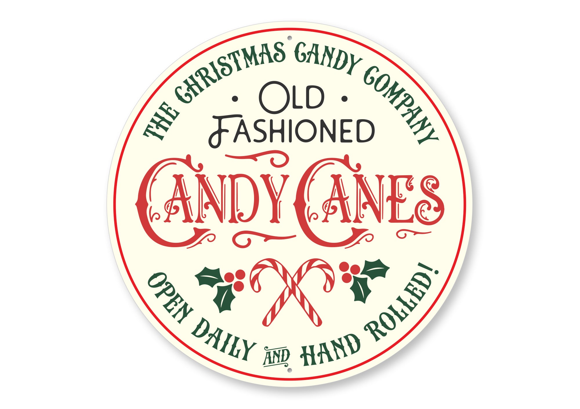 Handrolled Candy Cane Factory Sign