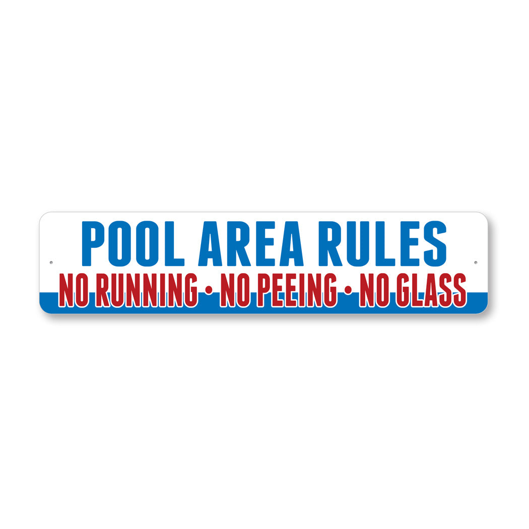 Pool Area Rules Sign