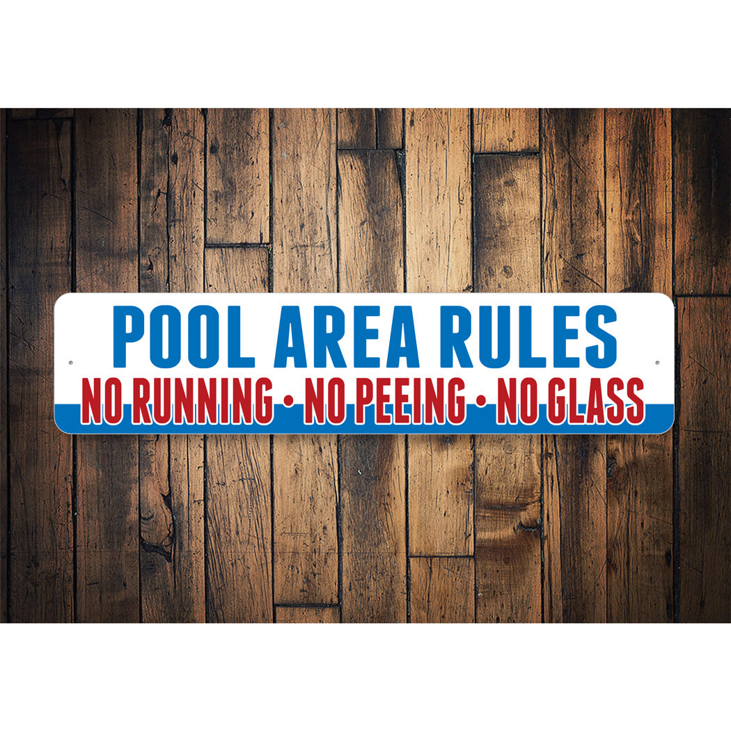 Pool Area Rules Sign