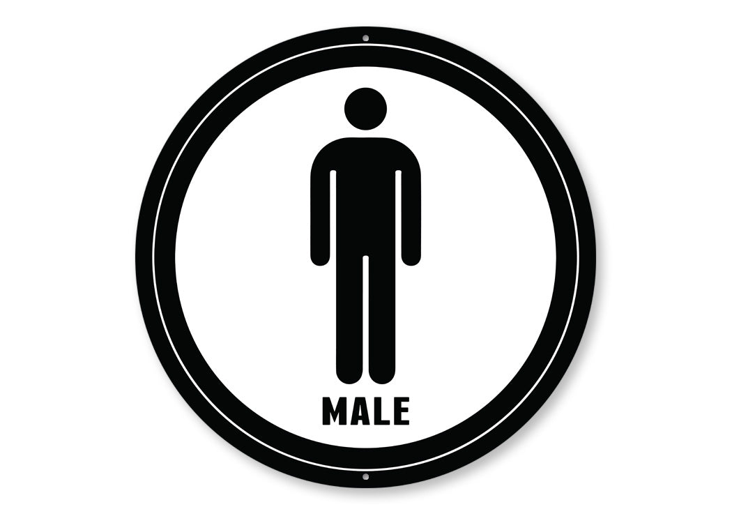 Male Bathroom Circle Sign