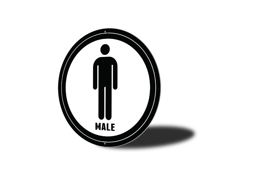 Male Bathroom Circle Sign