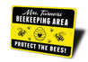 Beekeeping Area Bee Sign