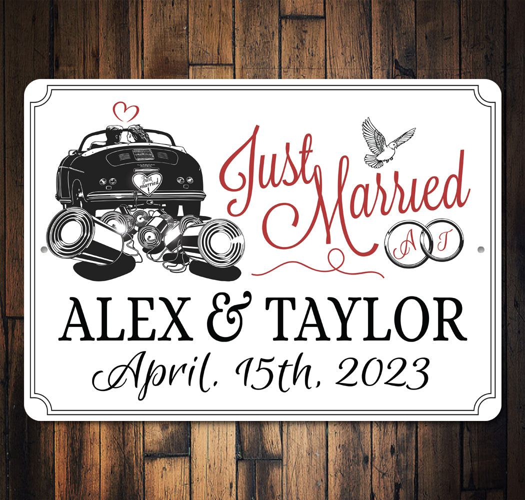 Just Married Date Sign