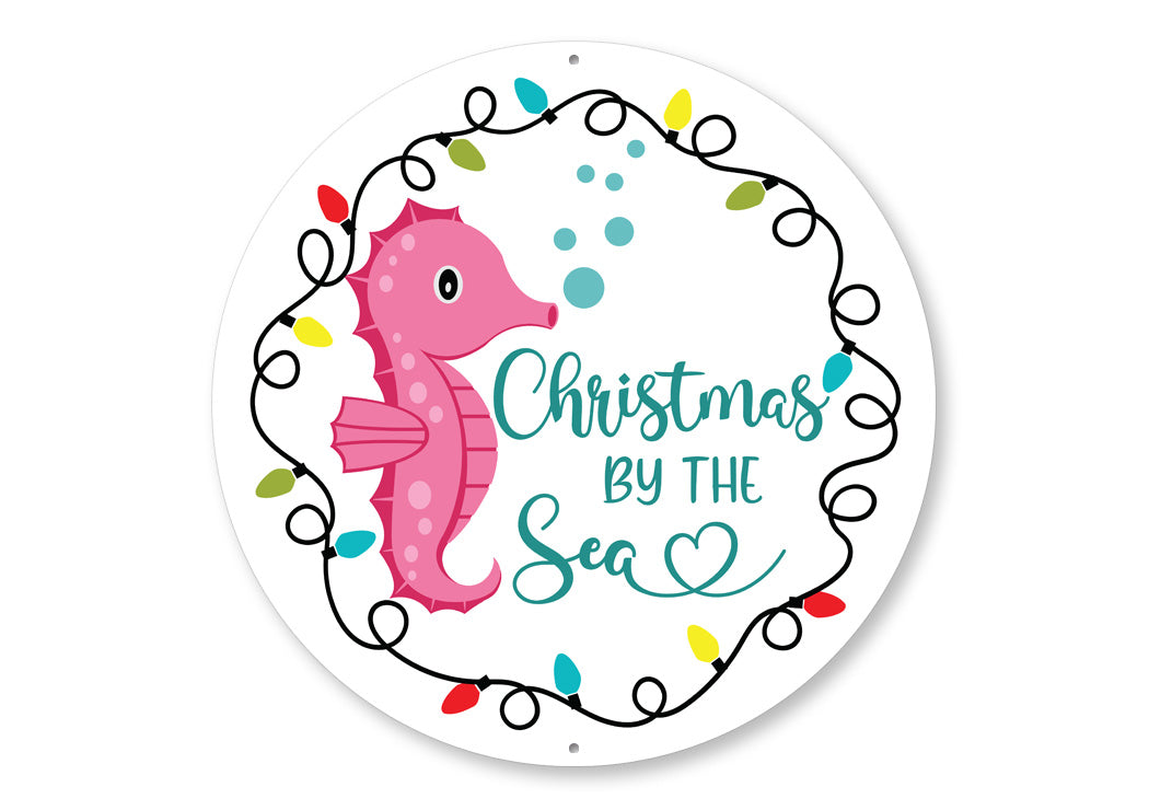 Christmas By The Sea Circle Sign