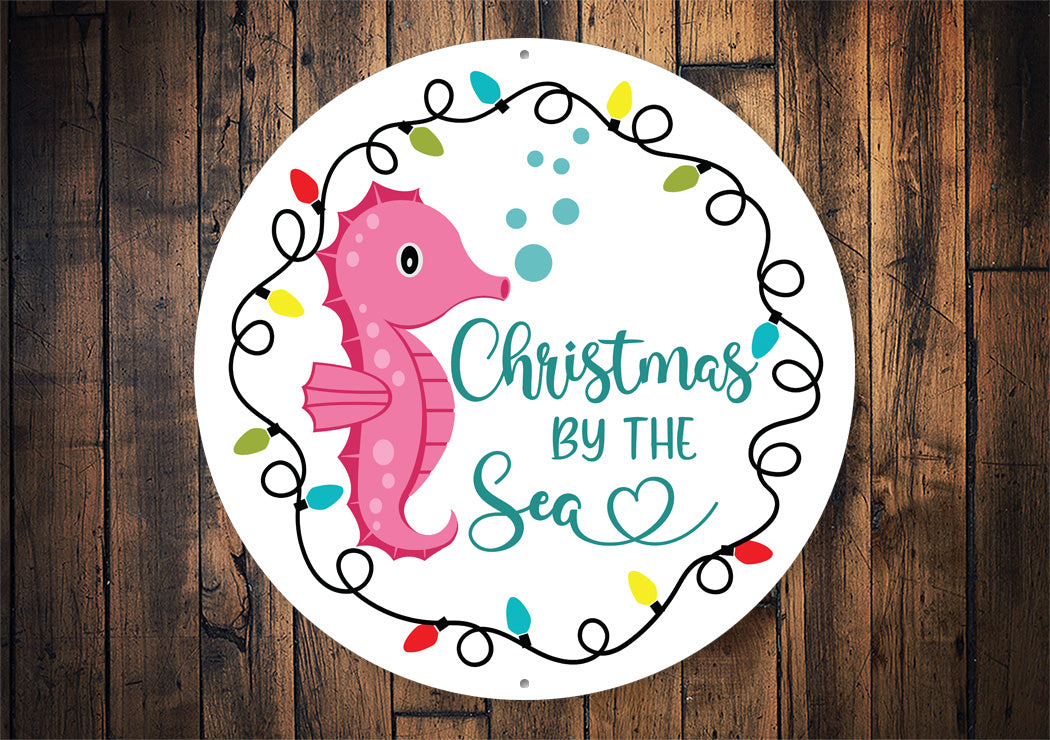 Christmas By The Sea Circle Sign