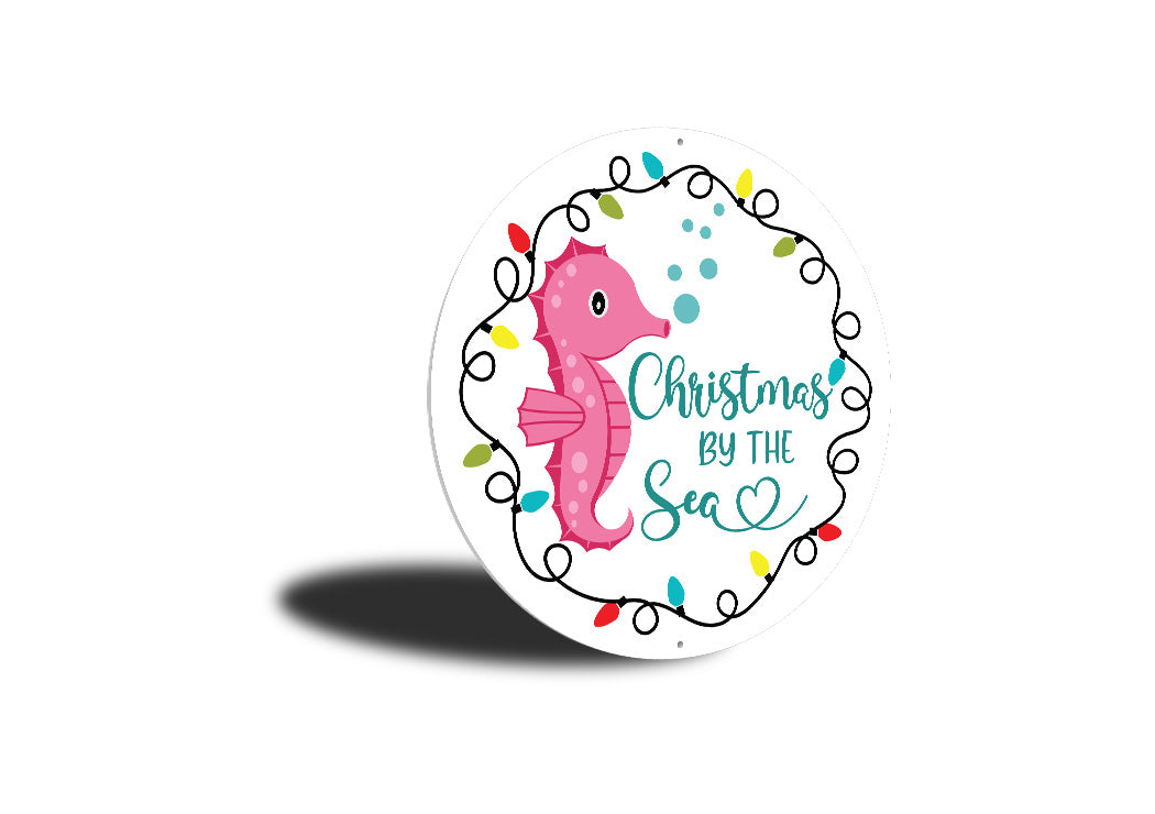 Christmas By The Sea Circle Sign