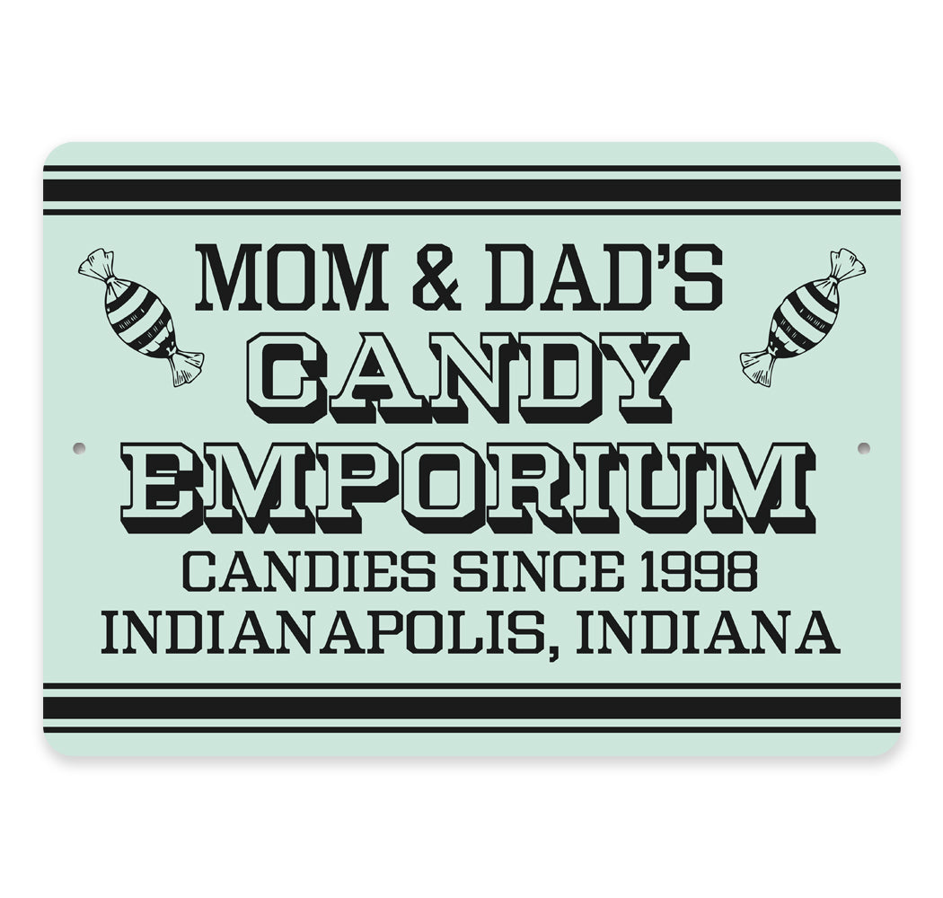 Mom And Dads Candy Emporium Sign