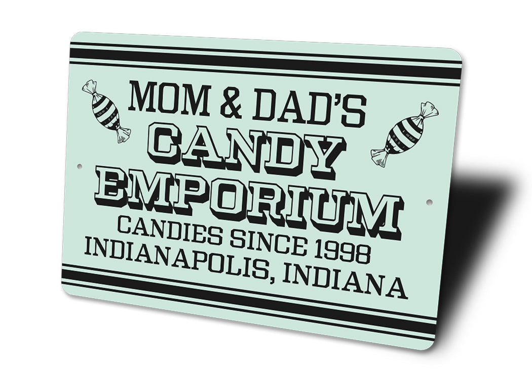 Mom And Dads Candy Emporium Sign